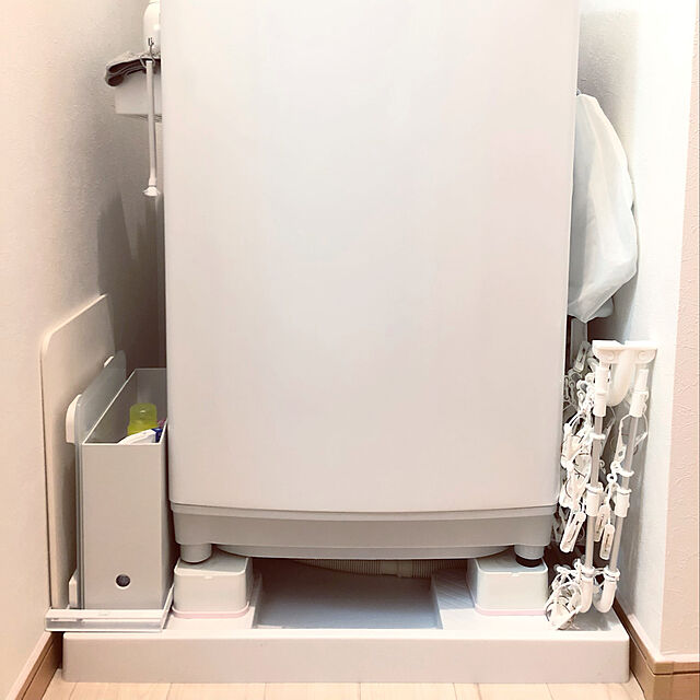 sacchiの山崎実業-山崎実業(Yamazaki) 洗濯機防水パン上ラック タワー ホワイト 約64X15X2cm タワー 両面仕様 ホコリをガード 4966の家具・インテリア写真