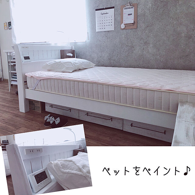 mihoのニトリ-セミダブルベッドフレーム(スピース3 WW SL) の家具・インテリア写真