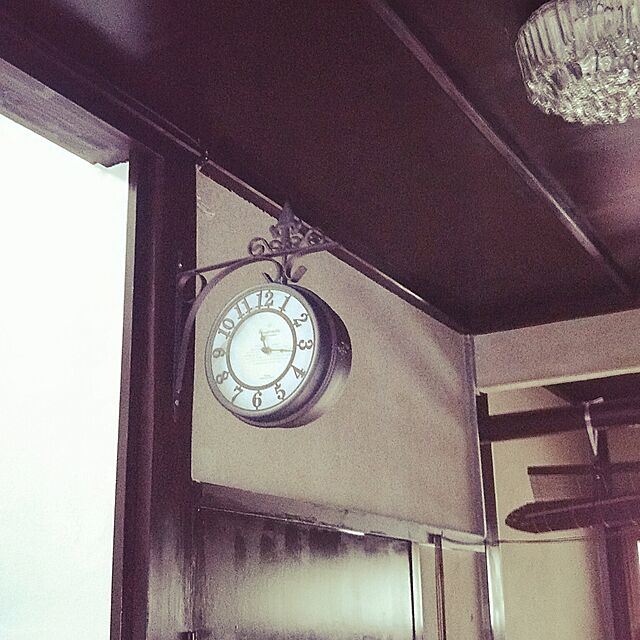 HANIWaの-STREET BOTHSIDE CLOCK　（L）新色 ベージュ両面時計【カントリー 雑貨 Country】の家具・インテリア写真