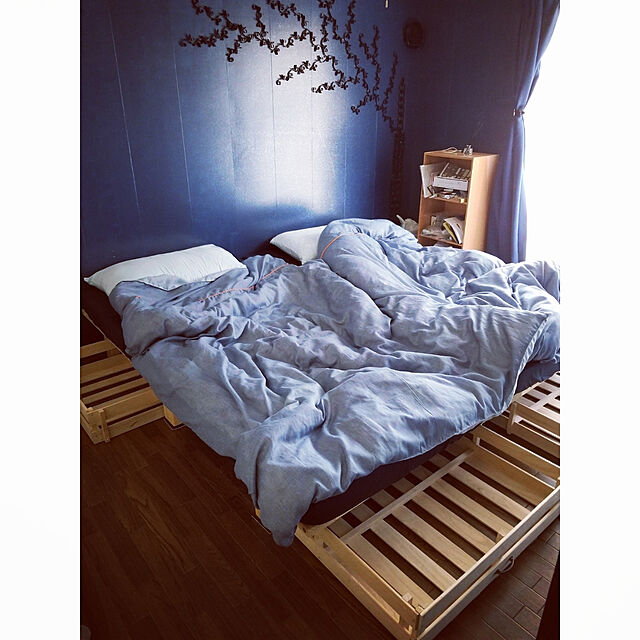 HANIWaの-シングル S 195×97cm ベッドフレーム ベッド フレーム マットレスセット すのこベッド すのこ 収納 スノコ ローベッド シングルベッド パイン 木製ベッド ベット シングルベット キッズ 民泊 在宅の家具・インテリア写真