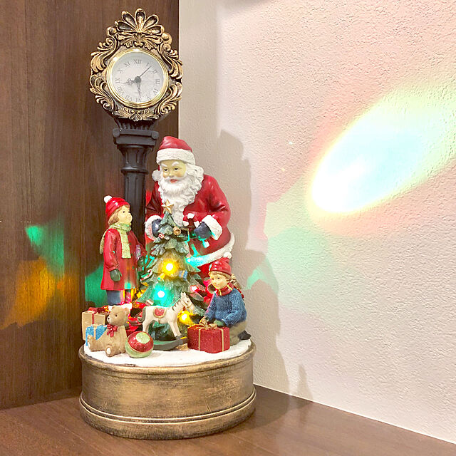 suzyの-SANTA &amp; KIDS CLOCK W/LED クリスマス 置物 サンタクロース＆キッズの置時計 高さ58cm カークランド コストコの家具・インテリア写真