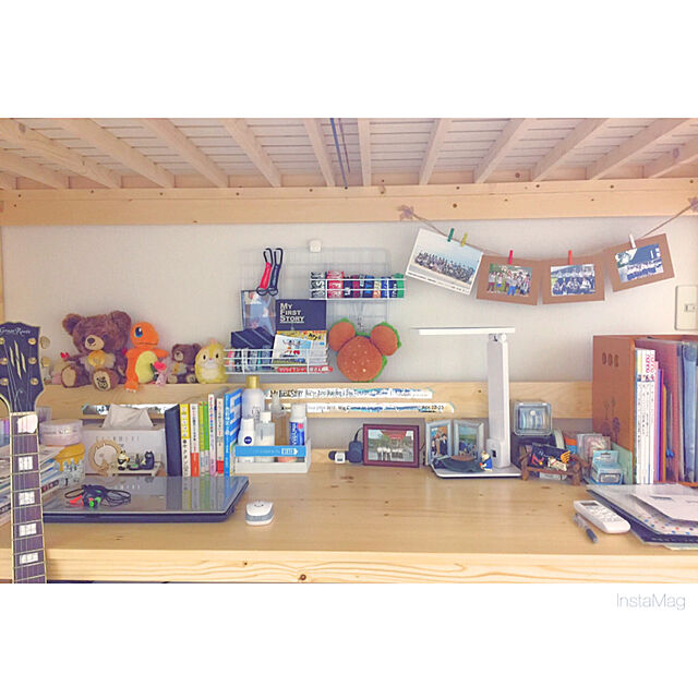 mimimiの-ロフトベッド 木製 システムベッド 子供 学習机 デスク付き ラック付き 収納 デスクベッド 机 はしご ベッド すのこ 木製ベッド ベット ハイタイプ 学習机 民泊 寮 一人暮らし 大人用 子供用 ロフトベットの家具・インテリア写真