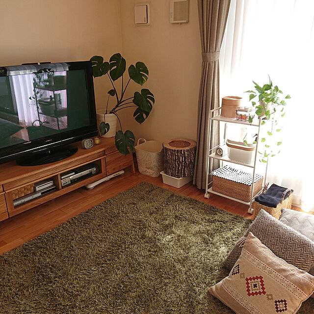 onikusanの無印良品-ウール原毛色クッションカバー／ヘリンボーンの家具・インテリア写真