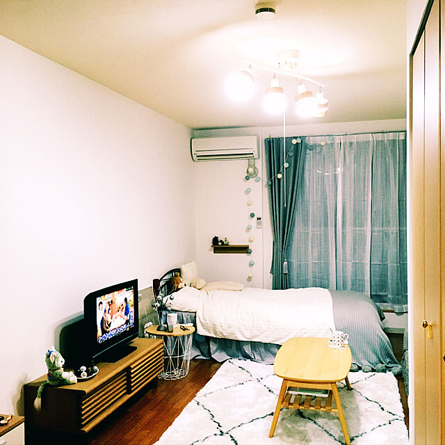 ninaのニトリ-ダブルパイプベッドフレーム(ヘディット) の家具・インテリア写真