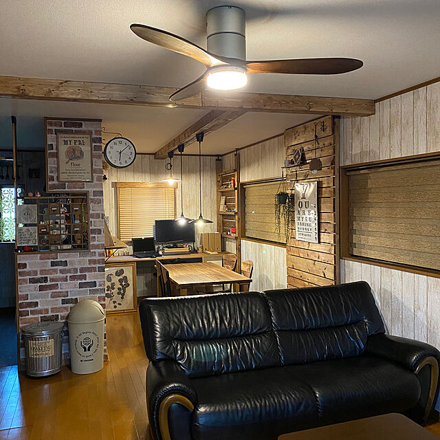 minakoの-シーリングファン 電球色 JAVALO ELF ファン REAL wood blades JE-CF017 LED 保証付 シーリングライト ライト 照明 涼 HW MTの家具・インテリア写真
