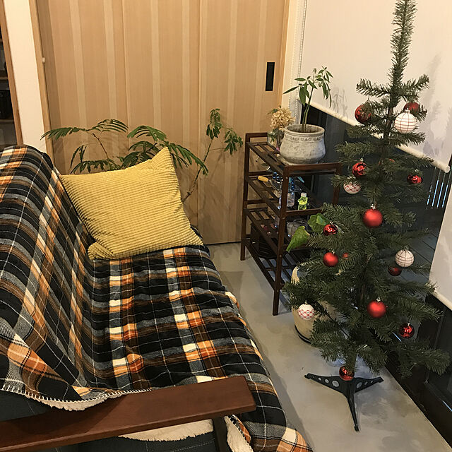aki_wrappinのニトリ-スローケット(チェックNV Q) の家具・インテリア写真