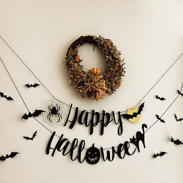 a2etmの-ハロウィン ガーランド 装飾 飾り 飾り付け スクリプト ブラック かぼちゃ スパイダー 魔女ハロウィンオールスターの家具・インテリア写真