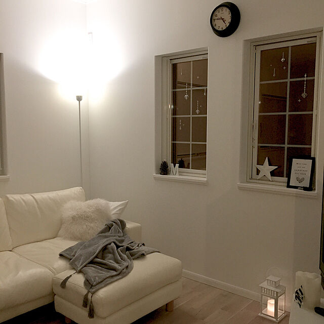mi_homeの無印良品-ソファ本体・革張りオットマン／白の家具・インテリア写真