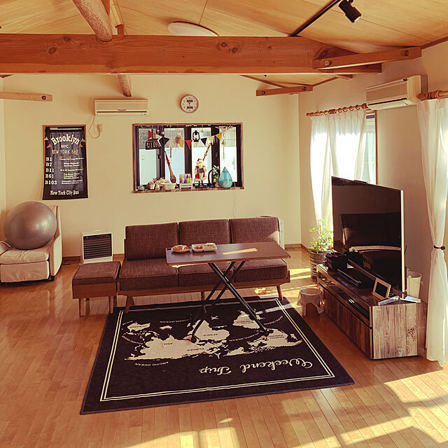 shinoのニトリ-昇降センターテーブル(ライザ MBR/BK) の家具・インテリア写真