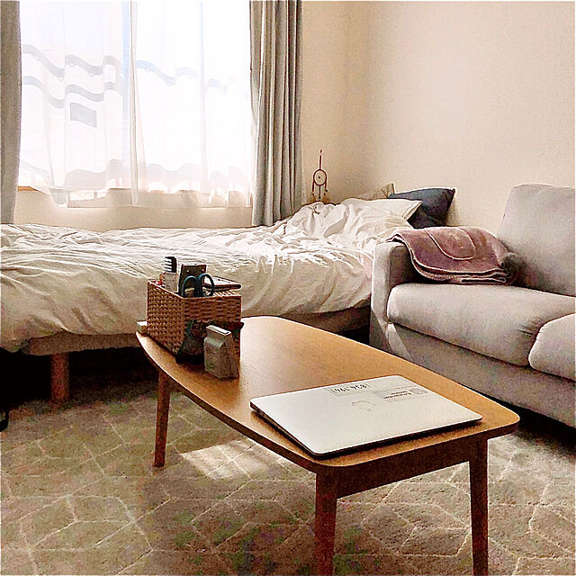 sakanaaaのニトリ-遮光2級・防炎・50サイズカーテン(パレット3 グレー 100X150X2) の家具・インテリア写真