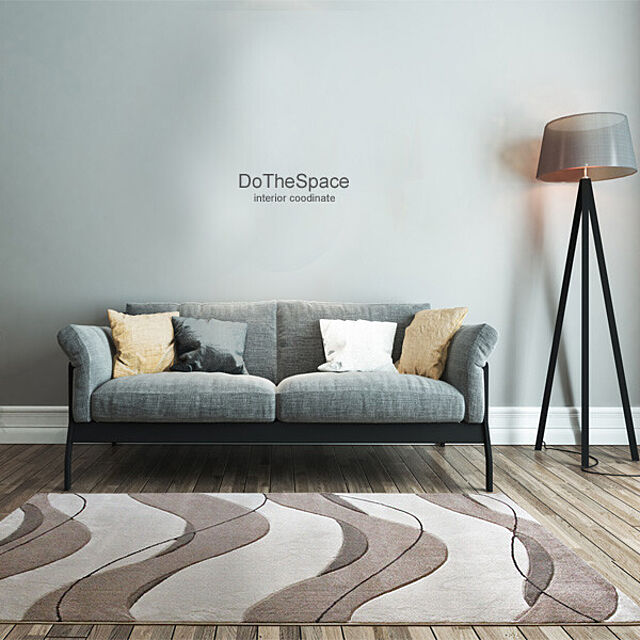 dothespaceの-モダンデザインラグ《PARMA パルマ 160×230cm》ウエーブデザイン ウイルトンラグ 北欧テイスト ウイルトンラグの家具・インテリア写真