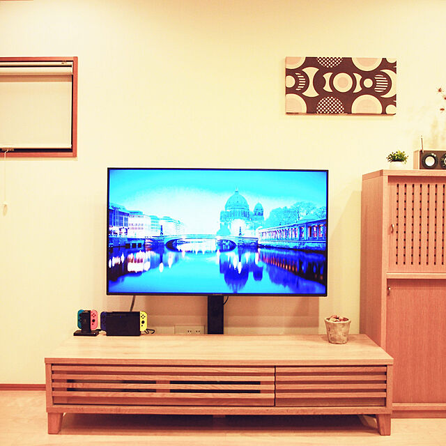 Soheyのニトリ-壁寄せテレビスタンド (ヘキ BK） の家具・インテリア写真