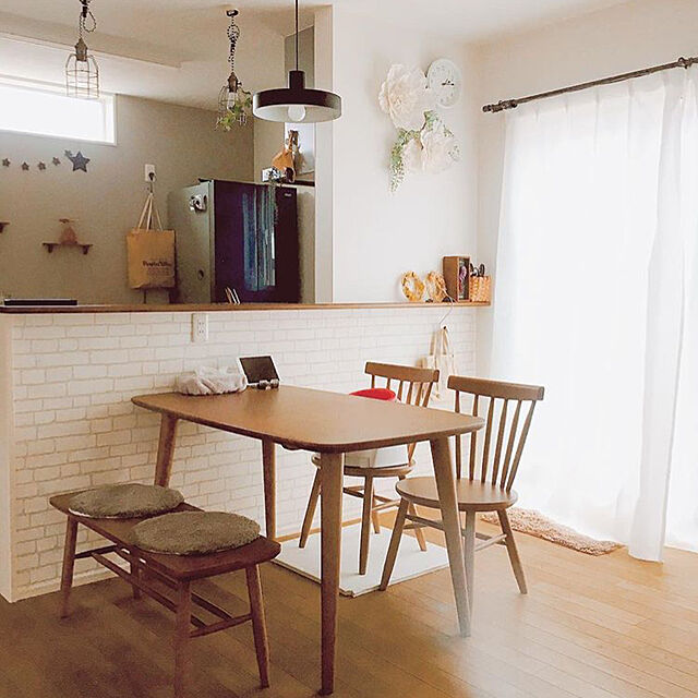 chami225のニトリ-ダイニングテーブルセット(ナッツ/ベンチ) の家具・インテリア写真