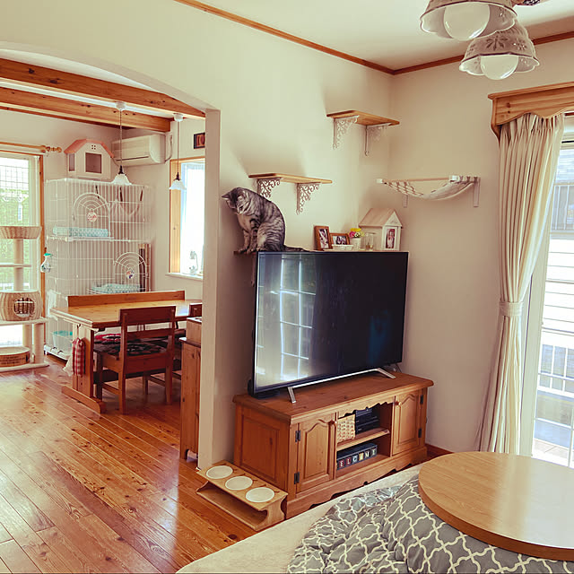 アメリカンカントリー家具 カントリーハート カーテンボックスシェルフ