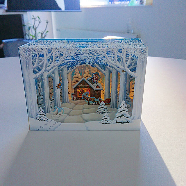 nonononakaの-S7155 クリスマスカード 森の奥のログハウス 3D[Sanrio]サンリオメッセージカード 立体カードの家具・インテリア写真