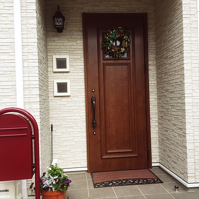 no321のリッチェル-玄関マット 屋外 スクエア ローズ M （ 洗える エントランスマット マット 玄関 ウォッシャブル ローズ柄 バラ 薔薇 ）の家具・インテリア写真