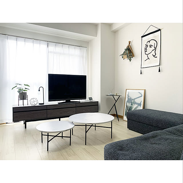 _____huu.08の-■20時~P5倍■ テレビボード 180 アイアン 完成品 木製 TV台 テレビボード 幅180cm ロータイプ ローボード TVボード32型 40型 42型 60型 北欧 キャビネット ボード ダークグレー【超大型】の家具・インテリア写真