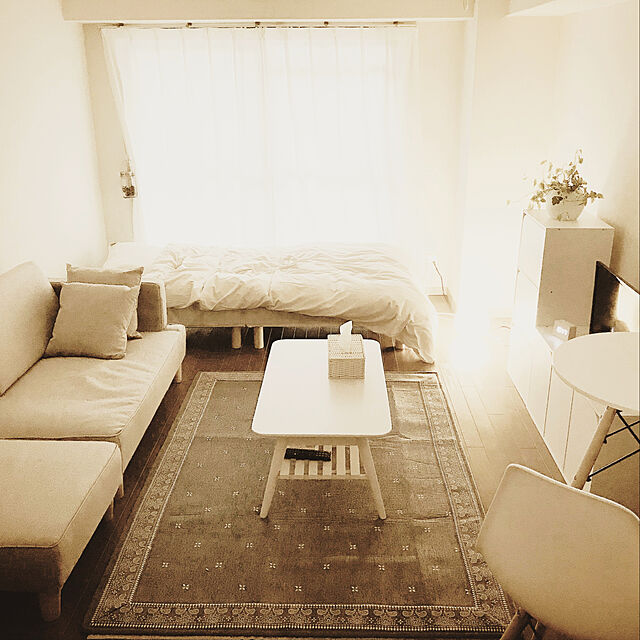 Takayoshiのニトリ-シェニールジャガード織り ラグ(バンダ GY 130X185) の家具・インテリア写真