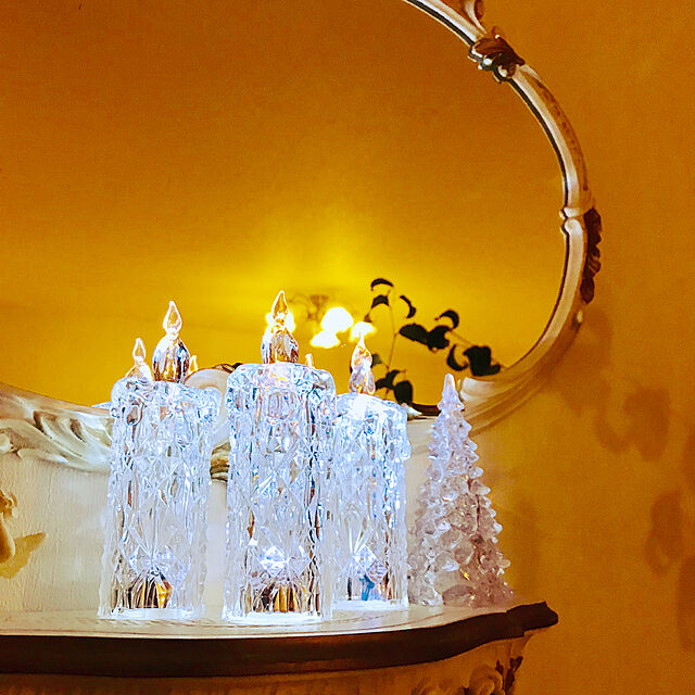choco-curiの-(sale40) LED キャンドル ロウソク かわいい アクリル ダイヤモンドキャンドルM LED 6741 LEDキャンドル イルミネーション 可愛い アンティーク風 シャビーシック 北欧 フレンチ ロマンティック アンティーク クリスマス飾りの家具・インテリア写真