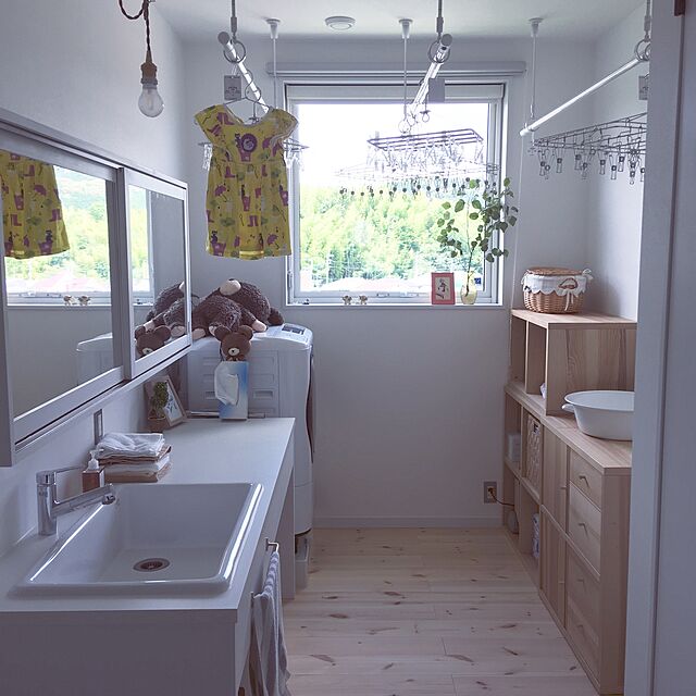 otohinaの無印良品-アルミ洗濯用ハンガー・肩ひもタイプ・３本組の家具・インテリア写真