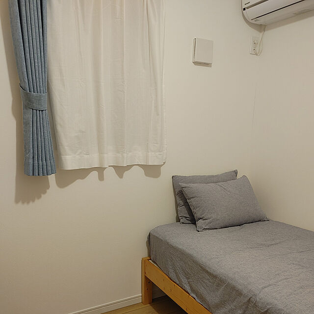 fumiのニトリ-マルチすっぽりシーツ シングル(NコットンリネンW BL S) の家具・インテリア写真