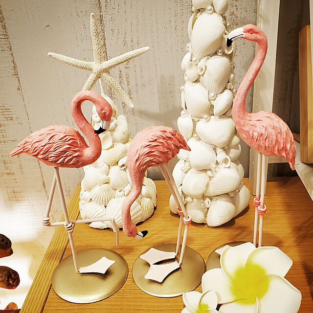 moka_1228のindie shop-家の装飾 置物 雑貨 ピンクフラミンゴかわいい動物 樹脂の飾りもの 鳥飾り (3個)の家具・インテリア写真