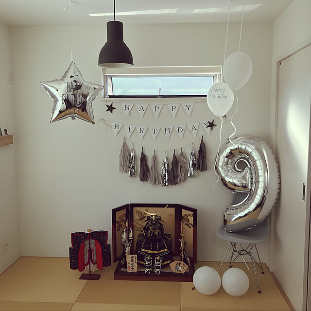 nakoのHAPPY LAB(ハッピーラボ)-誕生日 飾り付け 飾り 数字 風船 ナンバー バルーン 大きい 70㎝ 1歳 プレゼント (ゴールド, 3)の家具・インテリア写真