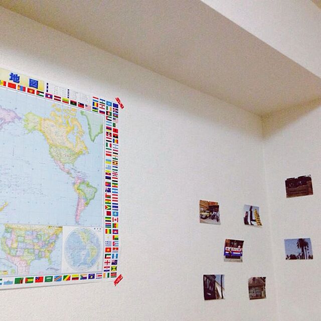 mana14_s2の昭文社-スクリーンマップ 世界全図 国旗入り (ポスター 地図 | マップル)の家具・インテリア写真