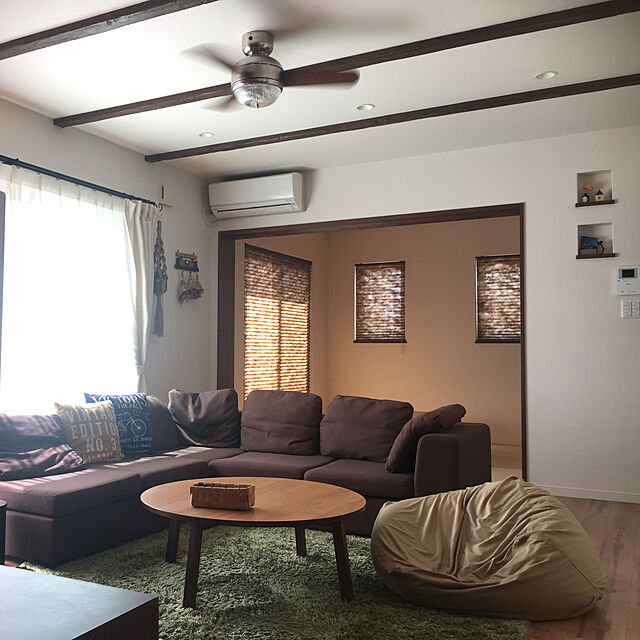 izのニトリ-ビーズソファ大サイズ専用カバー(ソリッドBE) の家具・インテリア写真