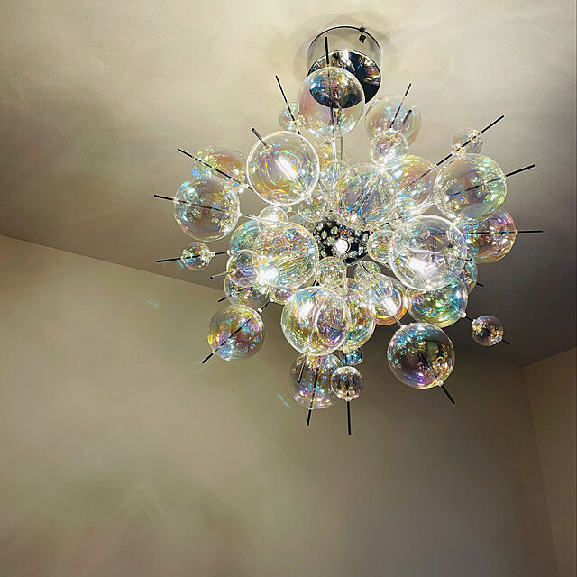 LED電球付属 バブルシャンデリア 照明 10灯 ガラス サロン ランプ