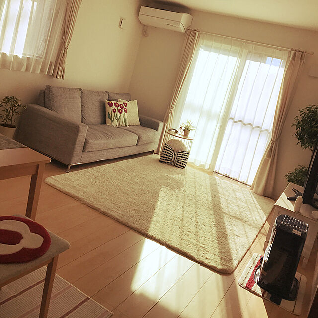 meme________chanのニトリ-布張りカウチソファ(クレセント3 KD DBR) の家具・インテリア写真