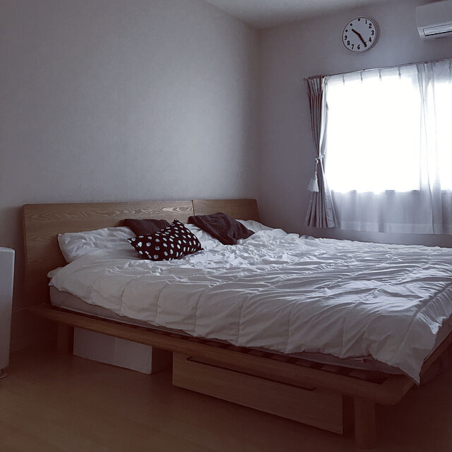 miiiiiの無印良品-ベッドフレーム・ダブル・オーク材の家具・インテリア写真