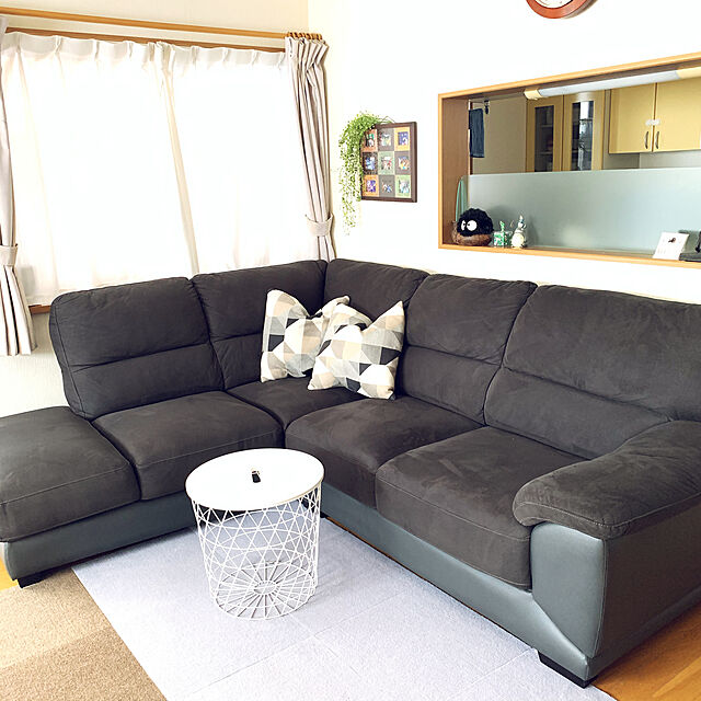 eriのニトリ-布張りカウチソファ (ウォール3KD RC GY) の家具・インテリア写真