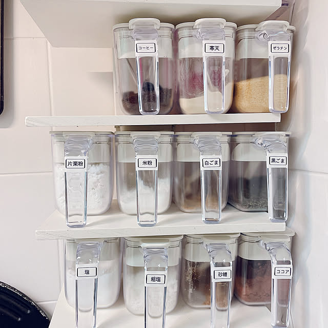 写真付きレビュー マーナ 公式 調味料ポット K736 調味料入れ おしゃれ 収納 砂糖 塩 密閉容器 調味料ケース キッチン 保存容器 Good Lock Containerの通販商品 口コミ情報 Roomclipショッピング