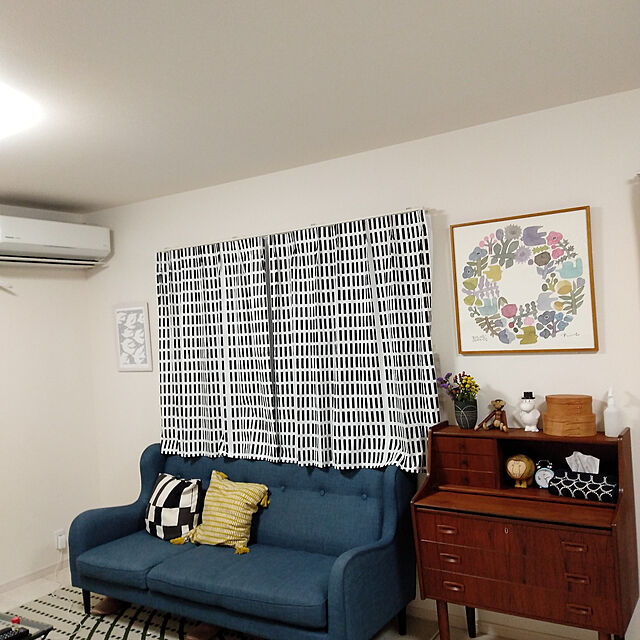 mihomiho45の-フランフラン Francfranc フィエール ソファ （ブルー）【幅180×奥行133.5cm×高さ83cm】の家具・インテリア写真