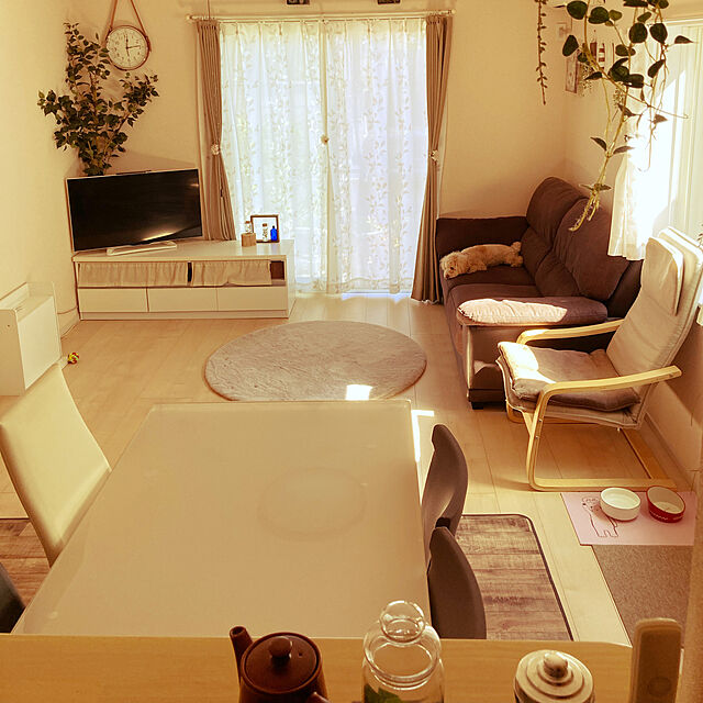 NICOのニトリ-円形フロアマット(ラビットファーo GY 90R) の家具・インテリア写真