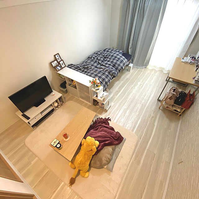 at8のニトリ-脚付きヘッドレスすのこベッド(ホワイト) の家具・インテリア写真