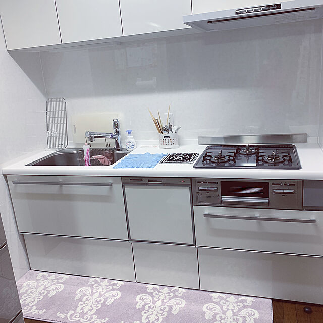 keiの-洗えるキッチンマット 180cm Mサイズキッチンマット 北欧 おしゃれ 洗えるマット 裏面 滑り止め加工 床暖OK 送料無料 45×180cmの家具・インテリア写真