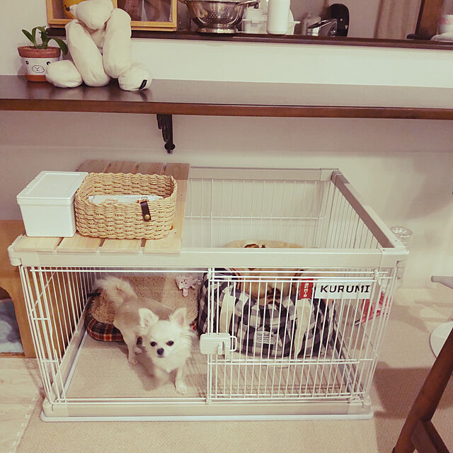 mamamaruのアイリスオーヤマ-ケージ 犬 猫 小型 ペットサークル ペットケージ サークル 木目調 インテリアウッディサークル アイリスオーヤマ PWSR-960LVの家具・インテリア写真