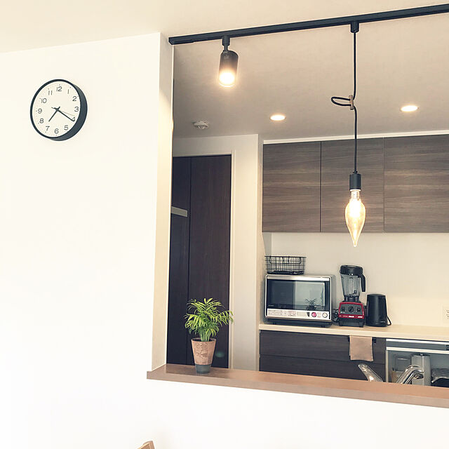 sayuriの無印良品-無印良品 アナログ時計 大 ブラック MJ-ACLBK2 良品計画の家具・インテリア写真