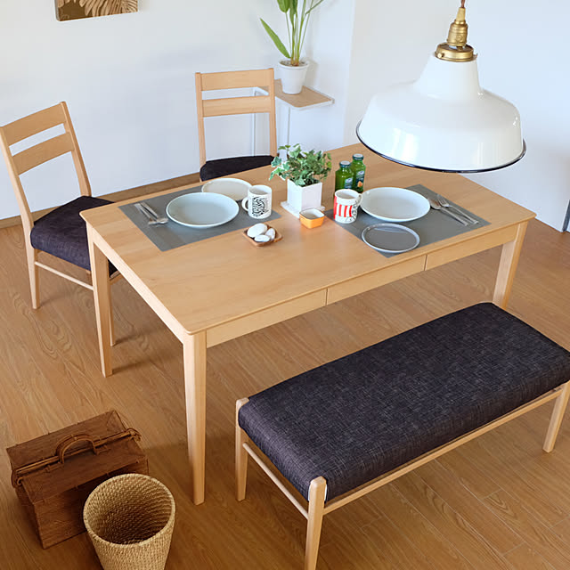 isseiki_furnitureの-ダイニングテーブルセット ダイニングセット テーブルセット 4点 4人掛け ダイニングテーブル 椅子 チェア ベンチ カバー 木製 布 合皮 収納 引き出し シンプル 北欧 リビング学習 品質保証 ERISPLUS ISSEIKIの家具・インテリア写真