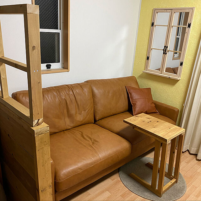 Mahiyoのニトリ-3人掛け本革ソファ(ボルトン2 MBR) の家具・インテリア写真