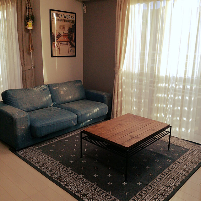 mu-mu74の-ラグ ラグマット 185×185cm おしゃれ バンダナ ヴィンテージ ブルックリン 北欧 カフェの家具・インテリア写真
