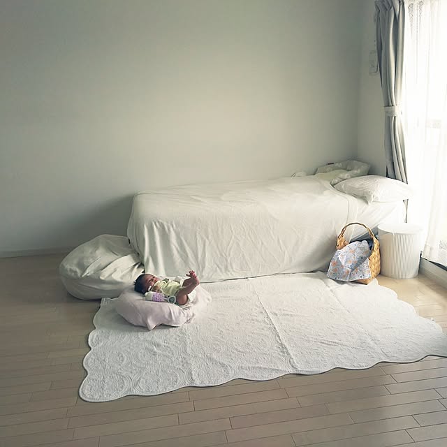 kaoruの無印良品-ポリエステルドビー織（防炎・遮光性）プリーツカーテン／ベージュの家具・インテリア写真