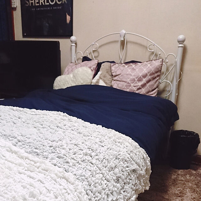 miyanoの宮武製作所-ベッドフレーム シングル アイアンベッド ベッド ロートアイアン 姫系 かわいい 可愛い メッシュベッド 寝具 パイプベッド ホワイト BSK-906S-WHの家具・インテリア写真