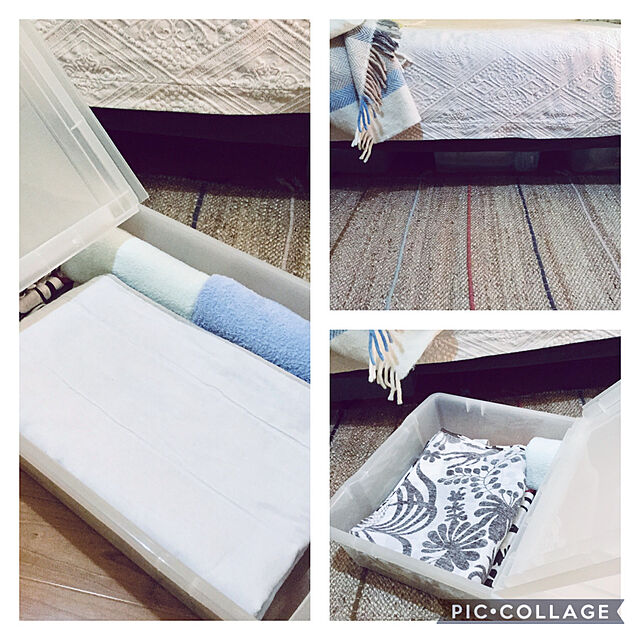 maroのアイリスオーヤマ-アイリスオーヤマ ボックス ベッド下 幅46×奥行95×高さ16.5cm ナチュラル UB-950の家具・インテリア写真