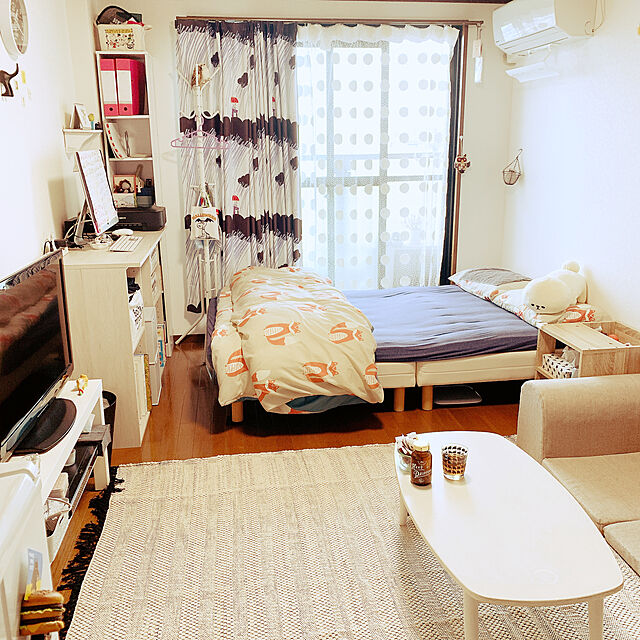 poooooooのニトリ-コットンラグ(クラフトo 185X185) の家具・インテリア写真