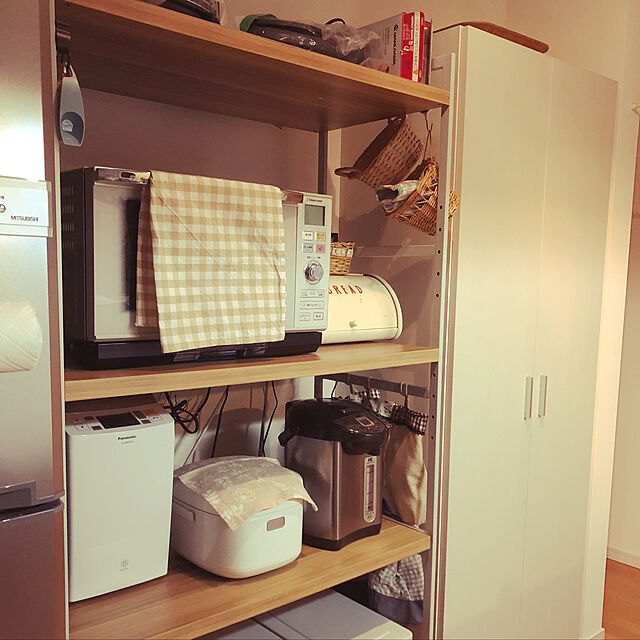 butaの-ダブル棚板のキッチンストッカー[日本製]の家具・インテリア写真