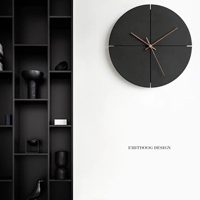 N2interiorの-マットブラックラウンド壁掛け時計の家具・インテリア写真