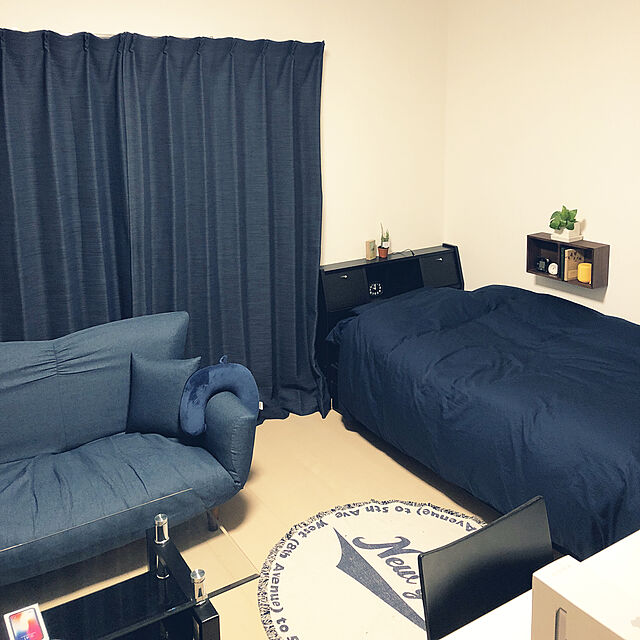 Tomoharuのニトリ-布張りカジュアルソファベッド(Nクラウン NV) の家具・インテリア写真